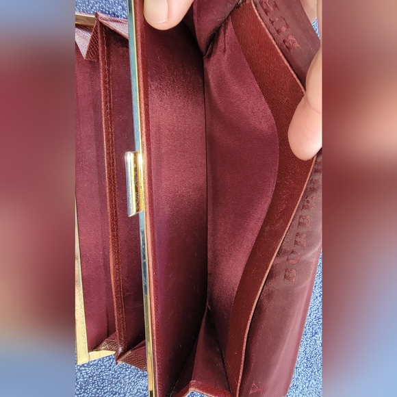 Burberry Beige & Burgundy Canvas Leather Nova Check Long Wallet - Picture 7 of 16